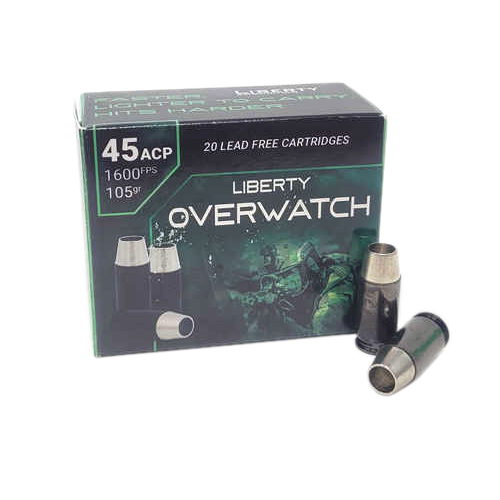 Liberty Ammo Overwatch 45 ACP +P 105 Grain Hollow Point CP 20 Rounds